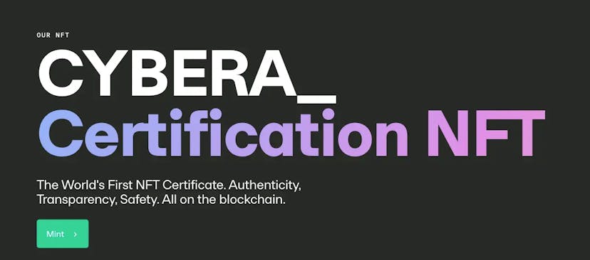 cover image for CYBERA_ Certification NFT